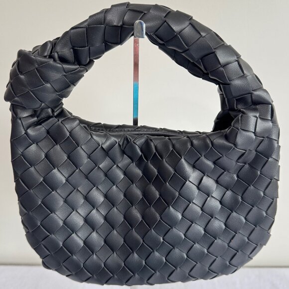Designer Inspired Unbranded Woven Faux Leather Knot Bag - Picture 1 of 7